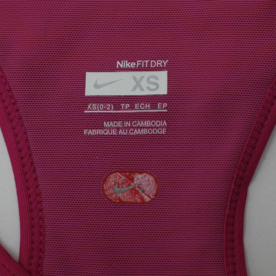 Ladies Nike FIT DRY Racerback Tank Top Built-In Bra Hot Pink Size XS
