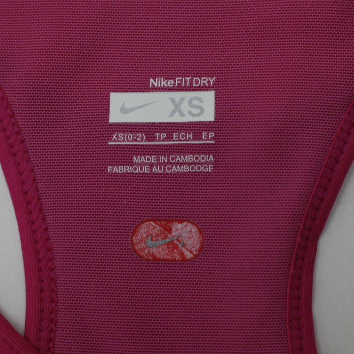 Ladies Nike FIT DRY Racerback Tank Top Built-In Bra Hot Pink Size XS