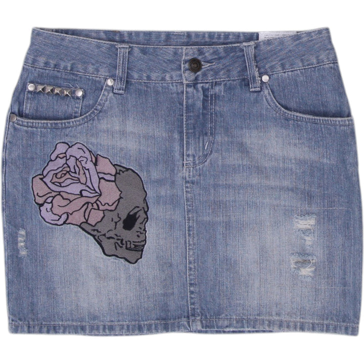 Y2K Embroidered Denim Mini Skirt Size S | Migration_Skirts | Fashion Rerun