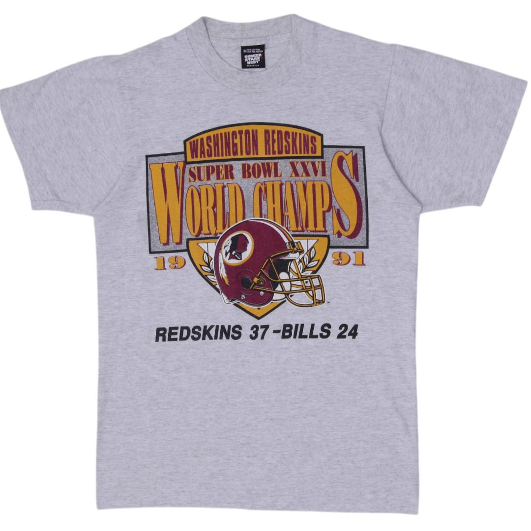 Vintage 1992 Washington Redskins Super Bowl XXVI Champs T-Shirt Size M