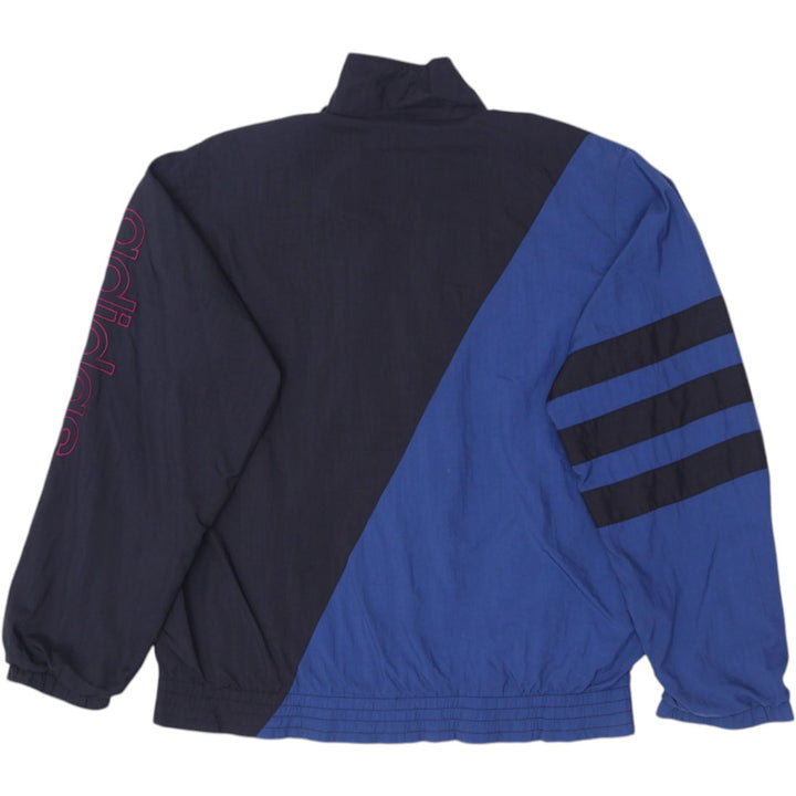 Vintage Adidas Track Jacket Trefoil Logo Navy Blue Black Lightweight Size S | Migration_Jackets - Side View | Fashion Rerun