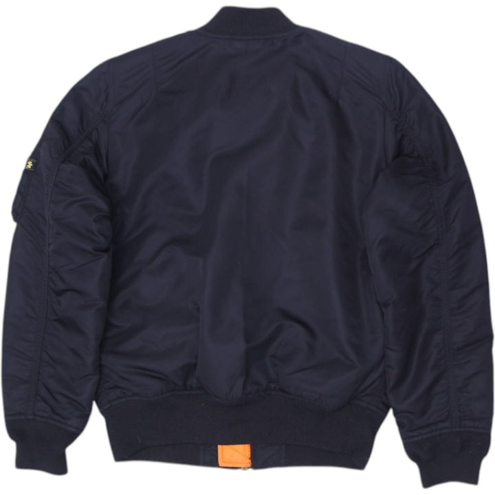 Vintage MA-1 Bomber Jacket Black Orange Reversible Nylon S | Migration_Jackets - Side View | Fashion Rerun