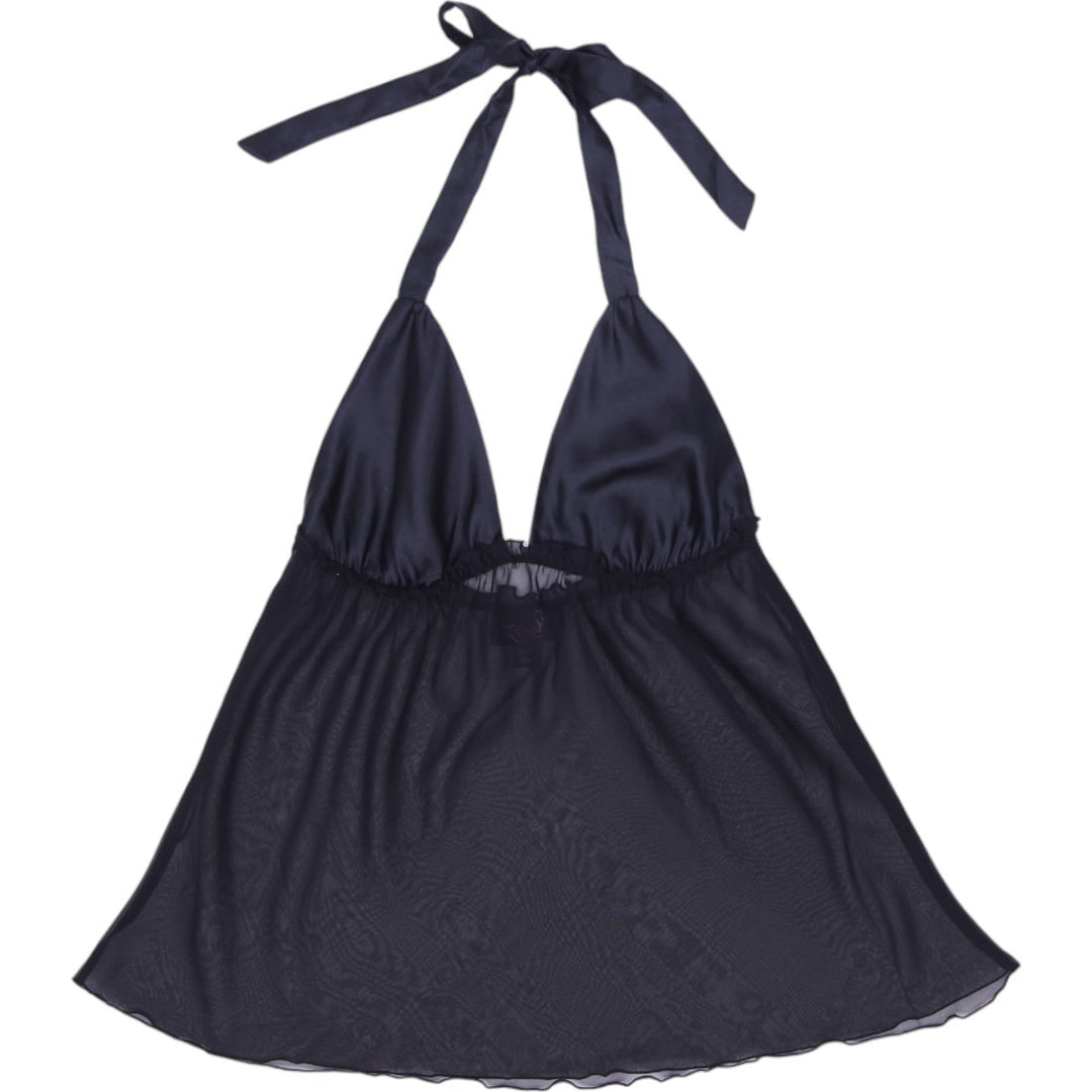 Y2K Ladies La Senza Sheer Halter Top Size M