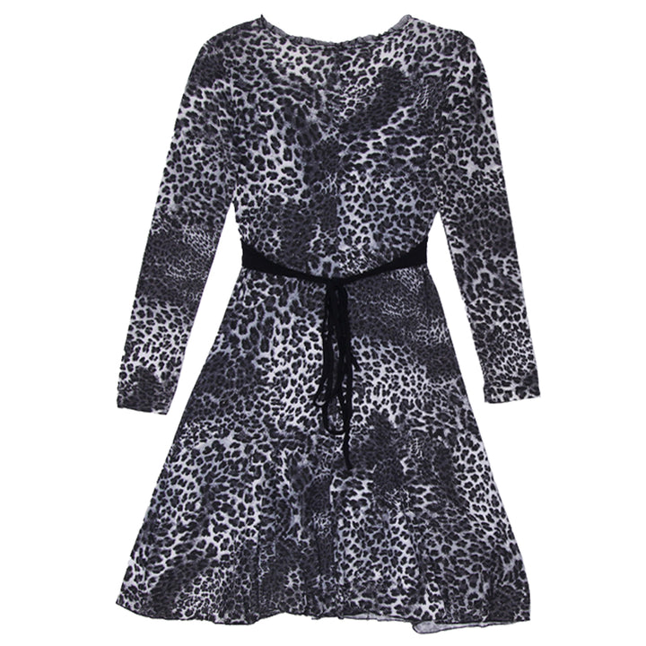Y2K Ladies Capitolo Primo Deep V-Neck Animal Print Dress