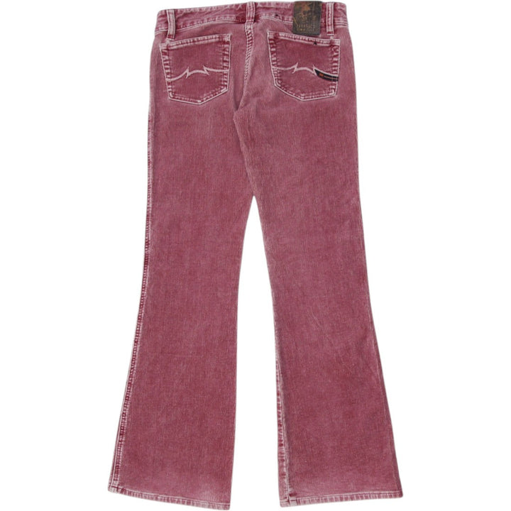 Y2K Ladies Parasuco Ergonomic Jeans Corduroy Maroon Flare | Migration_Jeans & Pants - Side View | Fashion Rerun