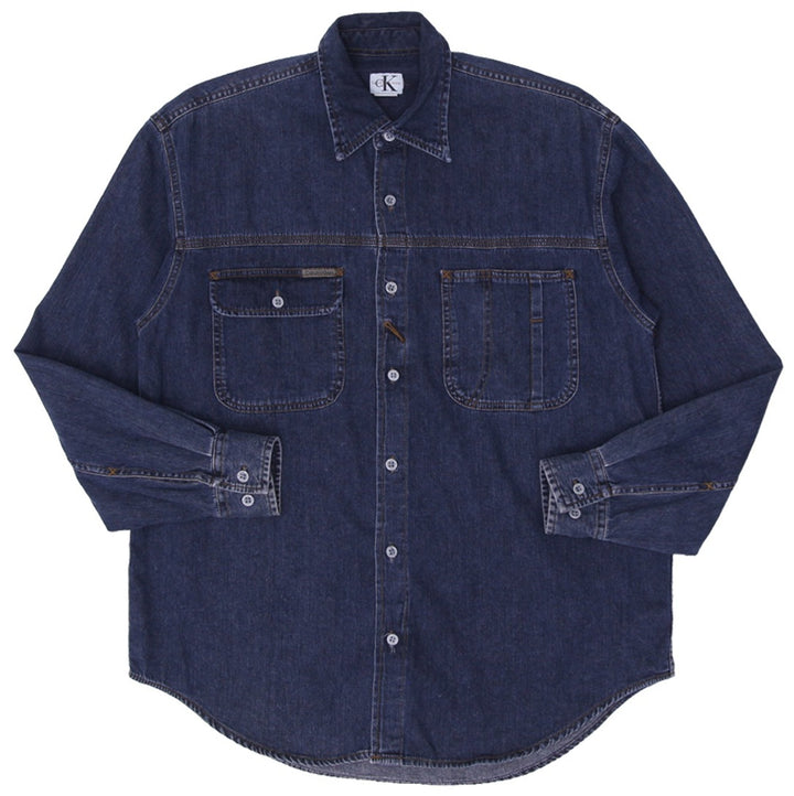 Mens Calvin Klein Long Sleeve Denim Button Shirt