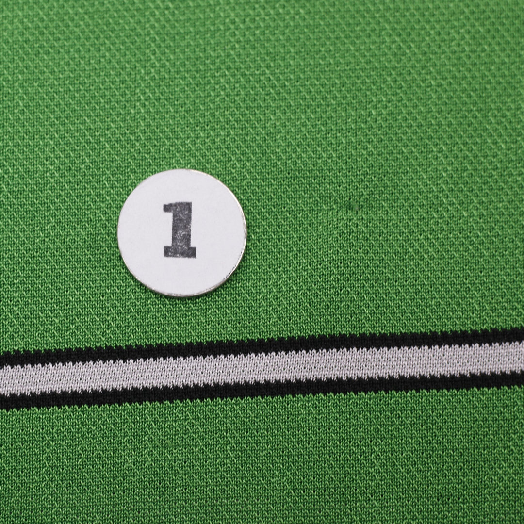Vintage 90s Nike Green Striped V-Neck Jersey Shirt Size M | Migration_Jerseys - View 7 | Fashion Rerun