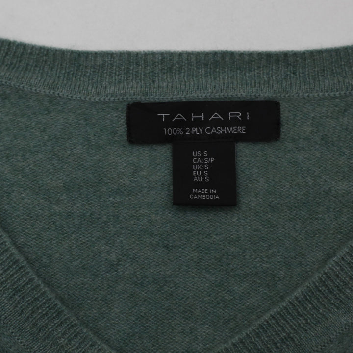 Ladies Tahari V-Neck 100% Cashmere Knitwear Sweater | Migration_Sweaters - Back View | Fashion Rerun