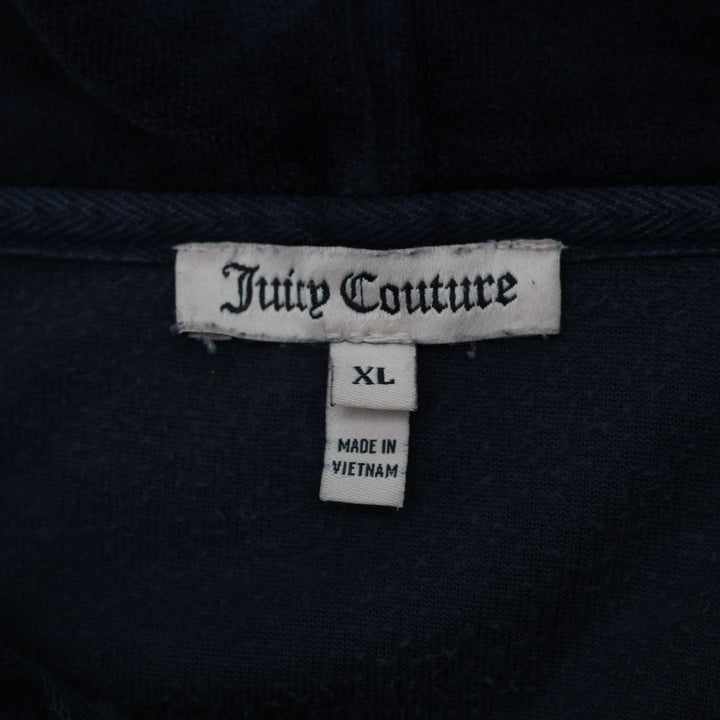 Y2K Ladies Juicy Couture Plush Velour Full Zip Tracksuit Hoodie Size XL