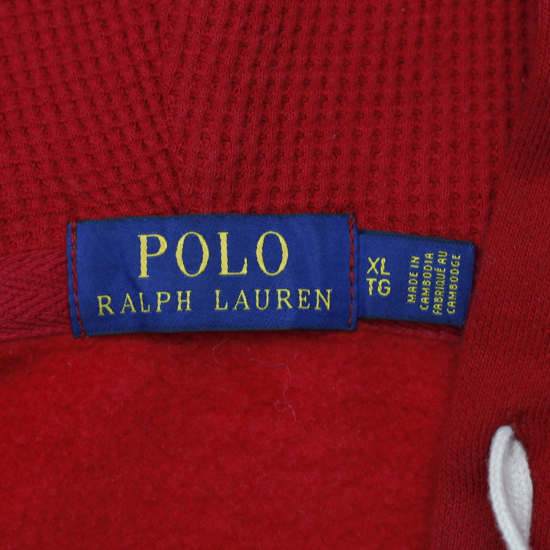 Mens Polo Ralph Lauren Hoodie Red Full Zip Embroidered Logo | Migration_Hoodies - Back View | Fashion Rerun