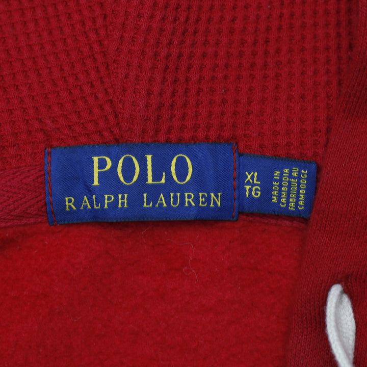 Mens Polo Ralph Lauren Hoodie Red Full Zip Embroidered Logo | Migration_Hoodies - Back View | Fashion Rerun