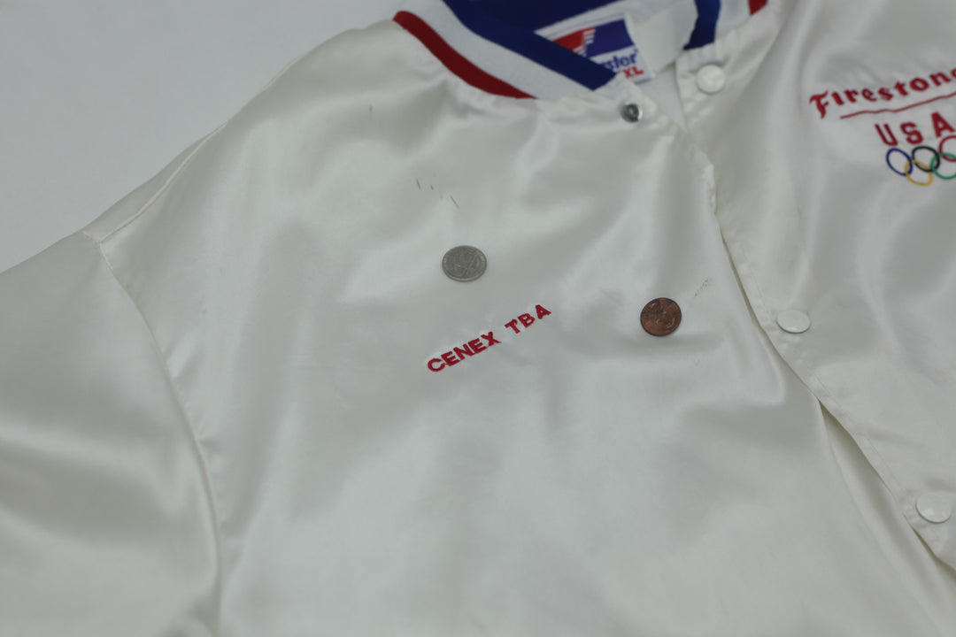 Vintage Swingster USA Olympic Satin Bomber Jacket Made in USA XXL - Fashion Rerun Vintage Migration_Jacket