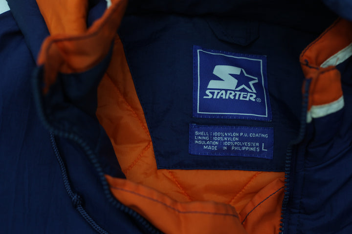 Vintage Starter Illinois Quilt Lined 1/2 Zip Hooded Jacket Size L - Fashion Rerun Vintage Migration_Jacket
