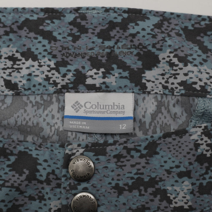 Columbia Omni Shield Pattern Lightweight Active Shorts Size 12 | Migration_Shorts - Back View | Fashion Rerun