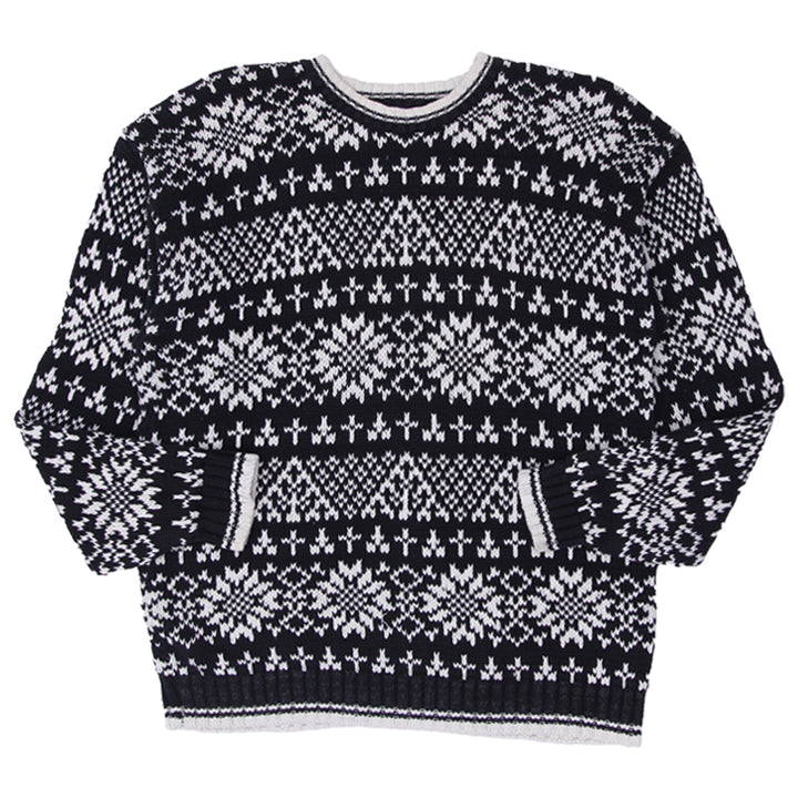 Vintage GAP Black & White Knitted Cotton Sweater M - Fashion Rerun Vintage Migration_Sweaters