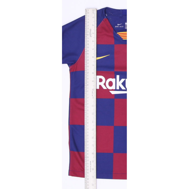 BOYS Barcelona Nike Checkered La Liga Soccer Jersey Size S