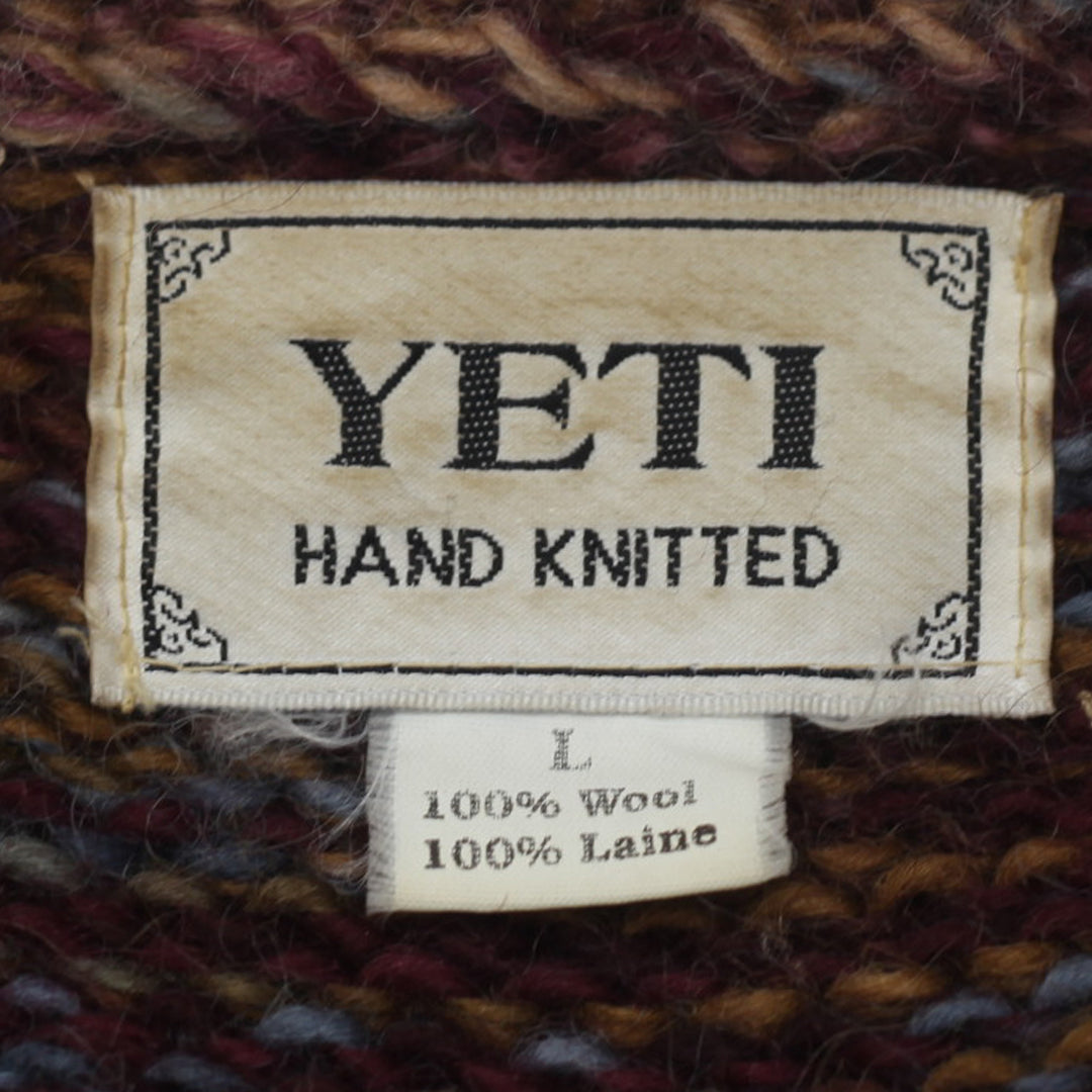 Yeti Hand Knitted Wool Sweater - Vintage Nordic Style, 100% Wool, Size L - Fashion Rerun Vintage Migration_Sweaters
