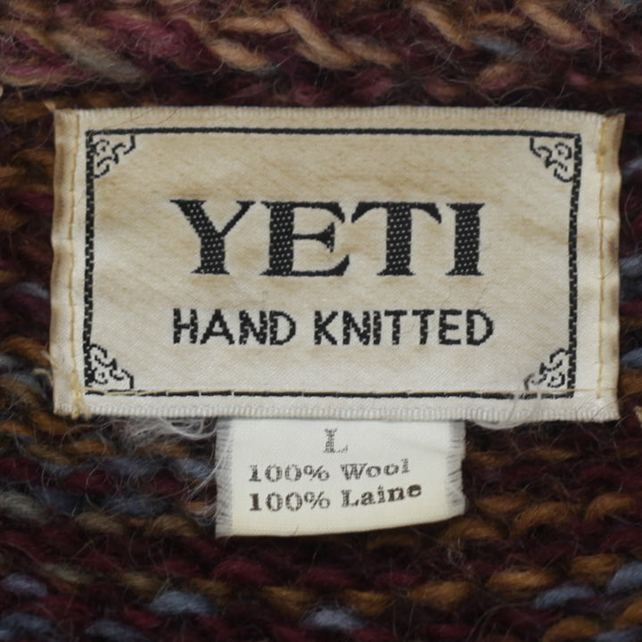 Yeti Hand Knitted Wool Sweater - Vintage Nordic Style, 100% Wool, Size L - Fashion Rerun Vintage Migration_Sweaters