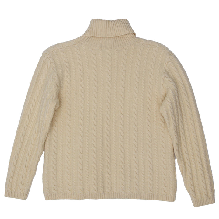 Vintage Apriori Wool Cable Knit Turtle Neck Sweater Yellow ladies - Fashion Rerun Vintage Migration_Sweaters