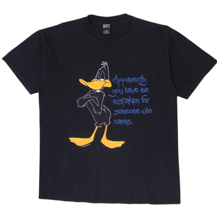 Vintage Mens 90s Daffy Duck Graphic Tee Black Sherry’s Best Made in USA