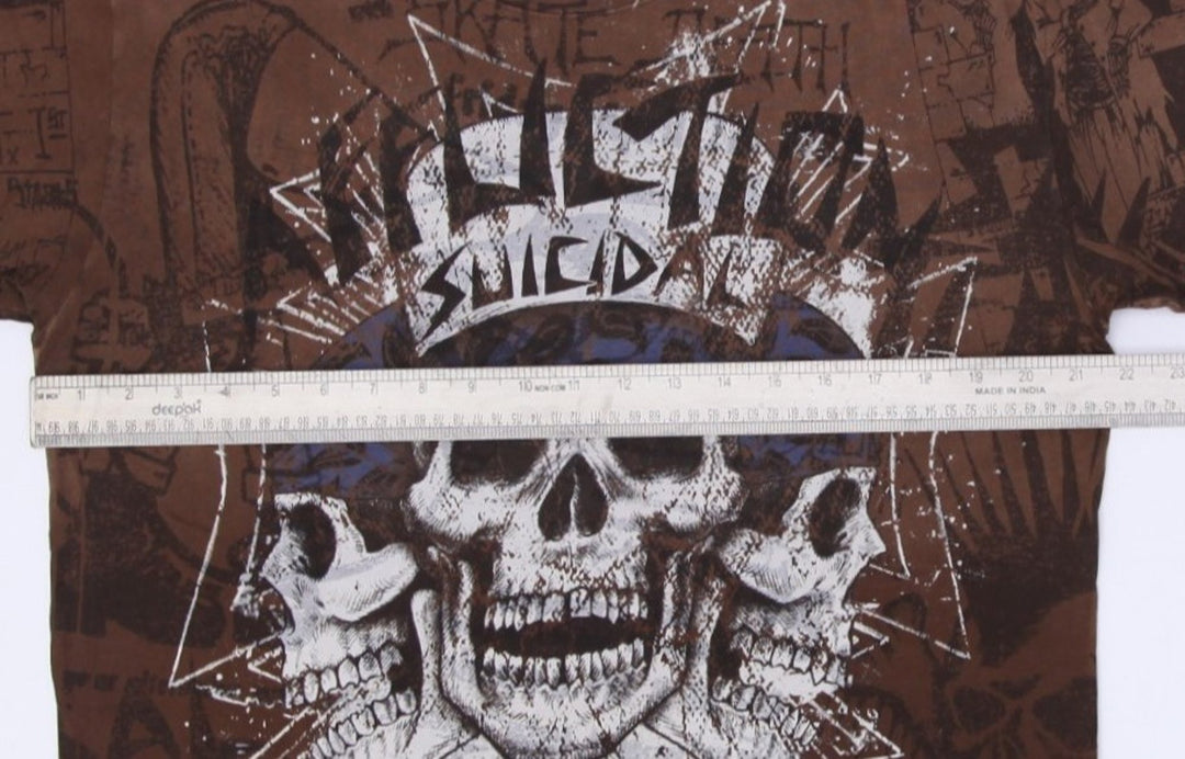 Y2K Mens Affliction Suicidal All Over Print T-Shirt