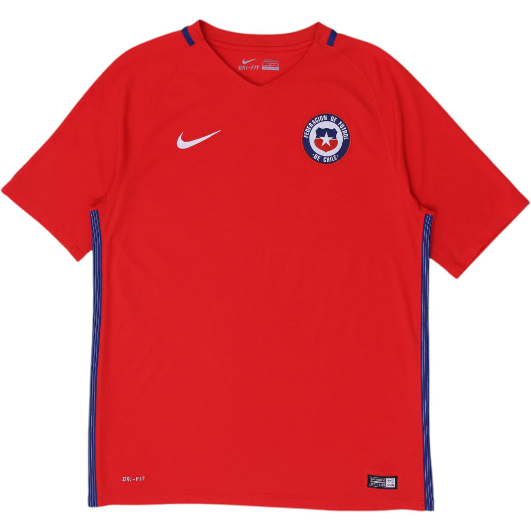 Mens Chile 2016-17 Home Football Jersey Nike Red Copa America Size L