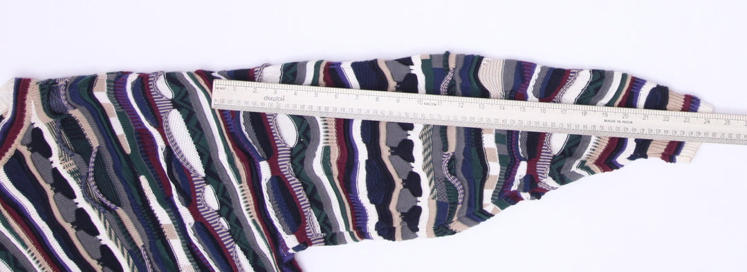Vintage Mens Cotton Traders Striped Knitwear Sweater Size L