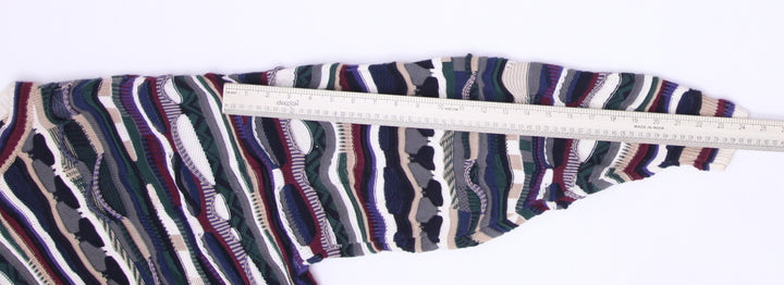 Vintage Mens Cotton Traders Striped Knitwear Sweater Size L