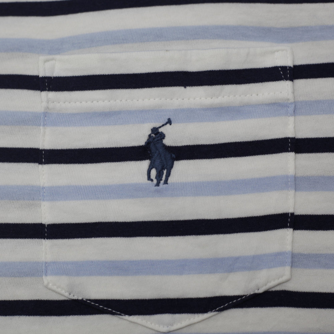 Mens Ralph Lauren Custom Slim Fit Striped Pocket T-Shirt Size M