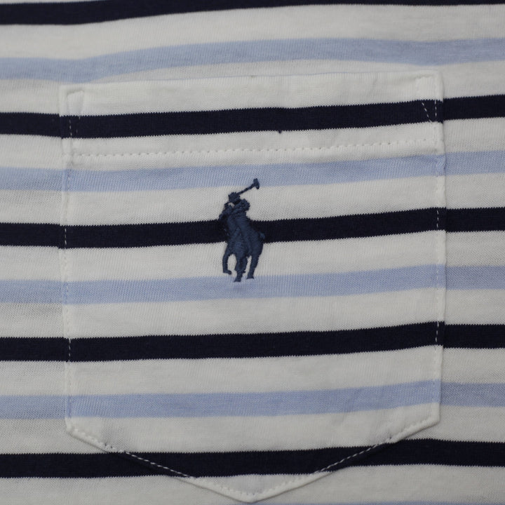 Mens Ralph Lauren Custom Slim Fit Striped Pocket T-Shirt Size M