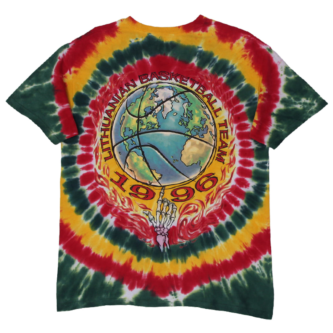 Mens 2020 Liquid Blue Lithuania Basketball Tie-Dye T-Shirt