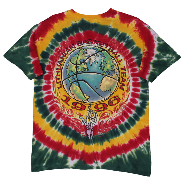 Mens 2020 Liquid Blue Lithuania Basketball Tie-Dye T-Shirt
