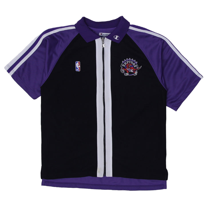 Vintage Champion Toronto Raptors Full Zip Warm Up Shooting Shirt Size M - Fashion Rerun Vintage Migration_Jersey