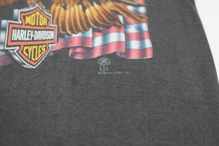1988 Vintage Harley Davidson Proud To Be American T-Shirt S.Stitch Made in USA L