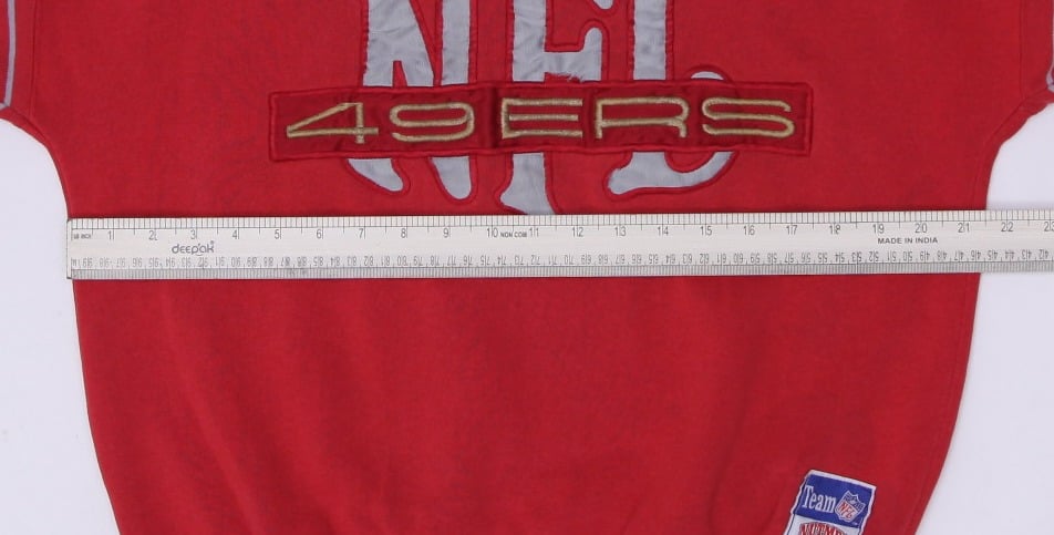 Vintage Nutmeg 1990s Red NFL San Francisco 49ers Crewneck Sweatshirt Made In USA M