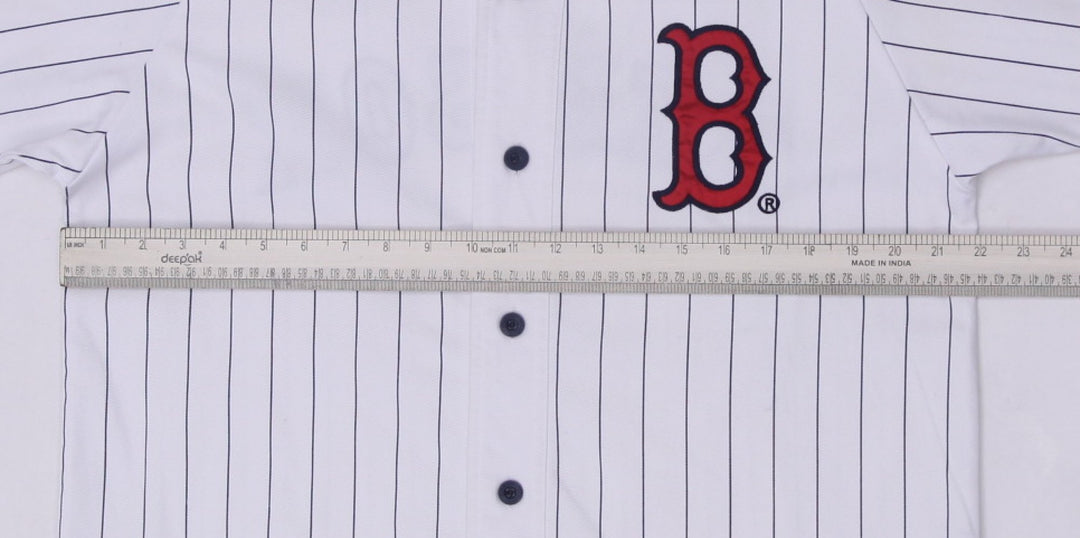 Vintage Mens Starter Red Sox Jersey White Pinstripe MLB | Migration_Jerseys - View 7 | Fashion Rerun