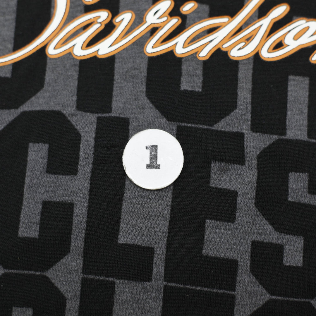 Ladies Harley Davidson T-Shirt Gray Graphic Logo Apparel