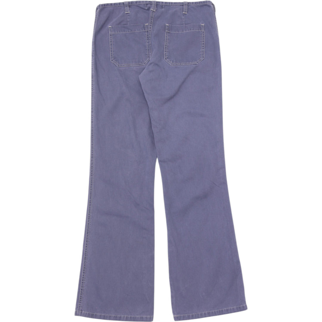 Y2K Ladies Bluenotes Low-Rise Button-Fly Flare Cargo Pants Size 29