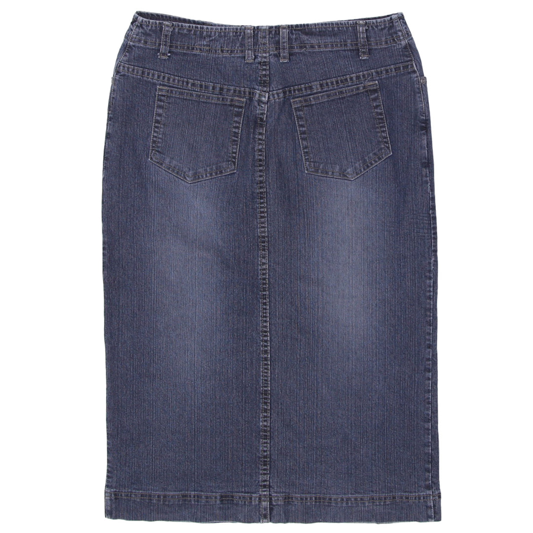 Y2K Ladies Contrast Front Slit Denim Skirt