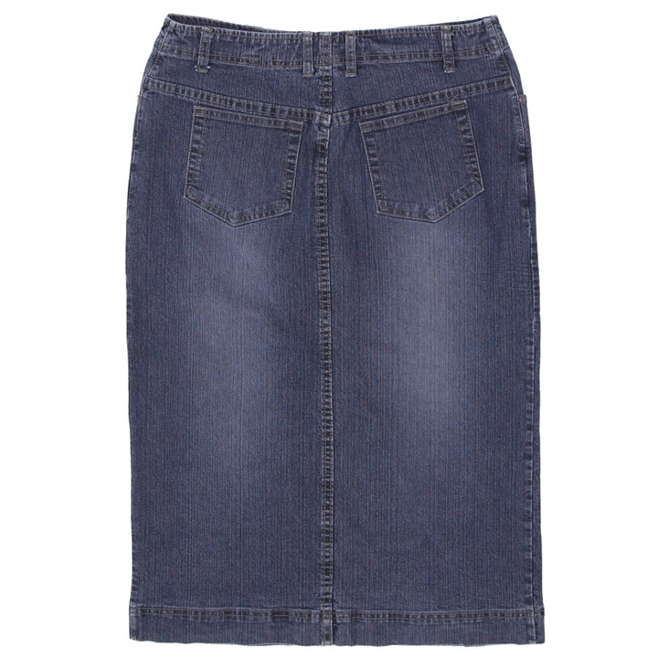 Y2K Ladies Contrast Front Slit Denim Skirt