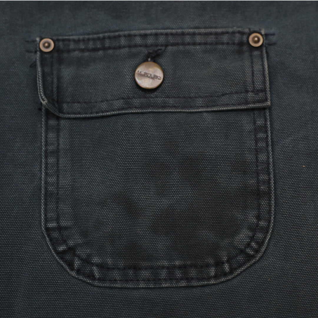 Vintage 90s Carhartt Petrol C02 Blanket Lined Canvas Chore Jacket Made in USA