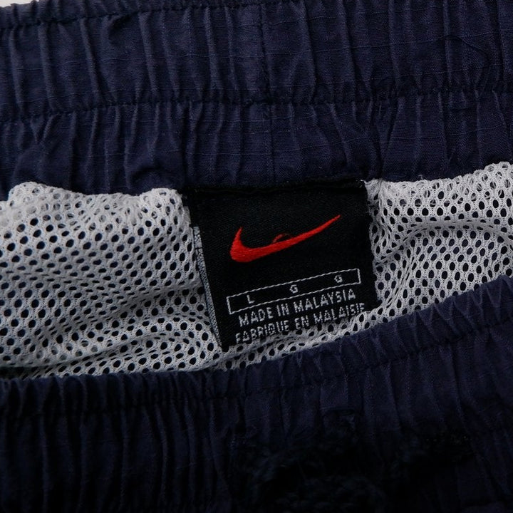 Vintage Mens Nike Shorts Navy Blue Drawstring Casual | Migration_Shorts UAENAT20 - Back View | Fashion Rerun