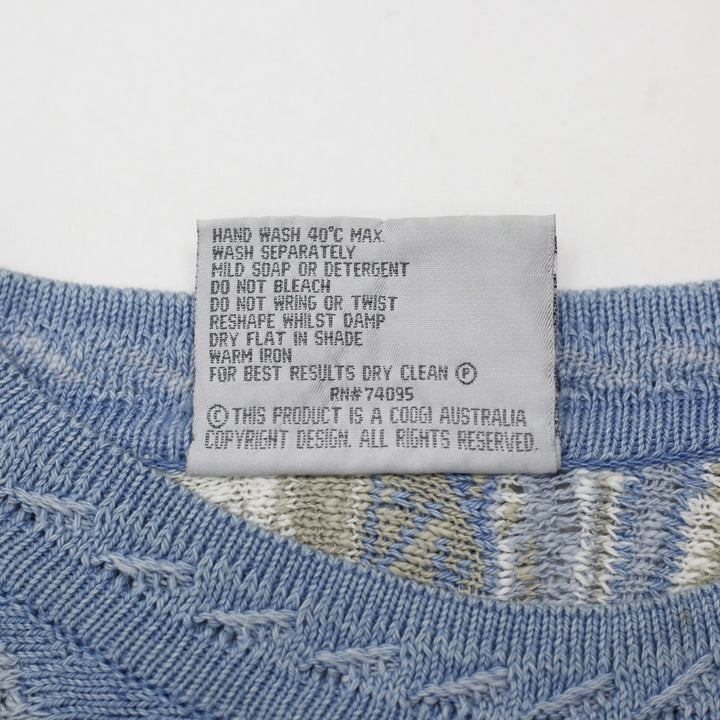 Vintage 90s COOGI Blues 100% Cotton 3D Textured Knit Crewneck Sweater Size L
