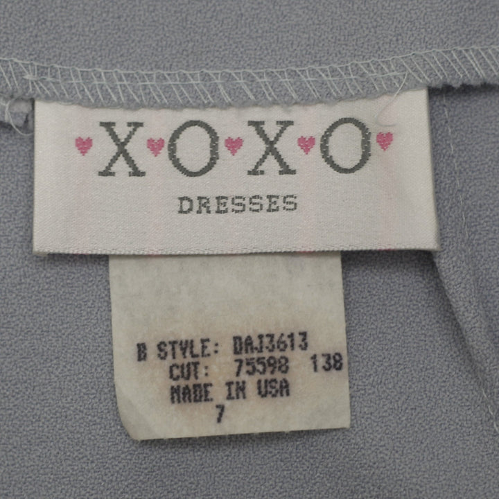 Y2K Ladies XOXO Mini Skirt Periwinkle Blue Side Slit Made in USA High Waist Size 7