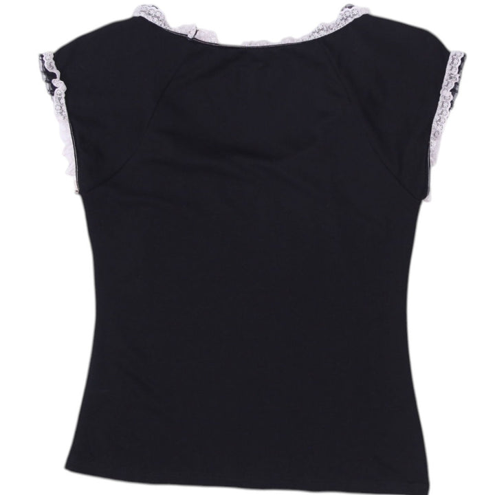 Y2K Ladies Lace Trim Top Size M | Migration_Y2K Tops - Side View | Fashion Rerun