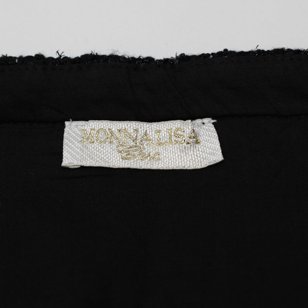 Y2K Ladies Monnalisa Skirt Black Pleated Mini Evening
