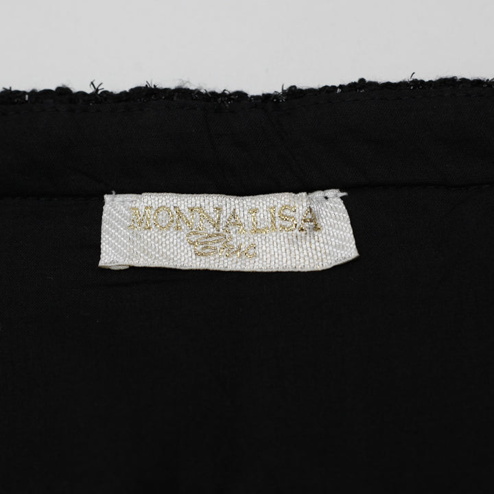 Y2K Ladies Monnalisa Skirt Black Pleated Mini Evening