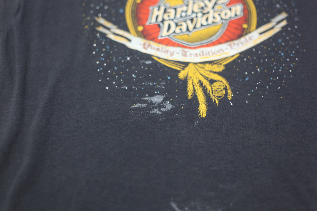 Vintage Harley Davidson Schaeffer's T-Shirt S.Stitch Made In USABlack S