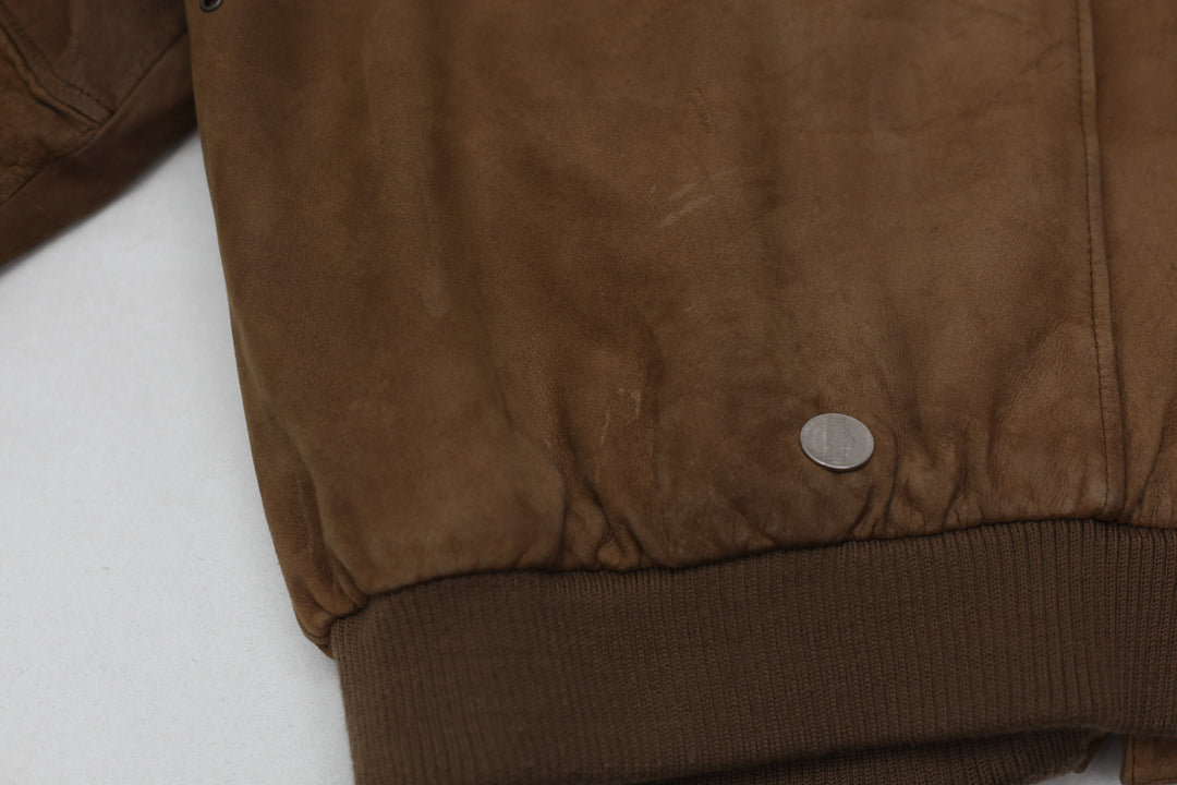 Vintage 90s Streetwear Suede Leather Pelle Cuir Jacket