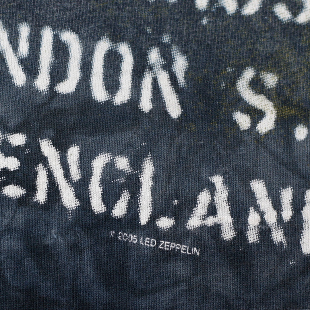 Vintage Liquid Blue Led Zeppelin Tie Dye T-Shirt Made In USA Medium